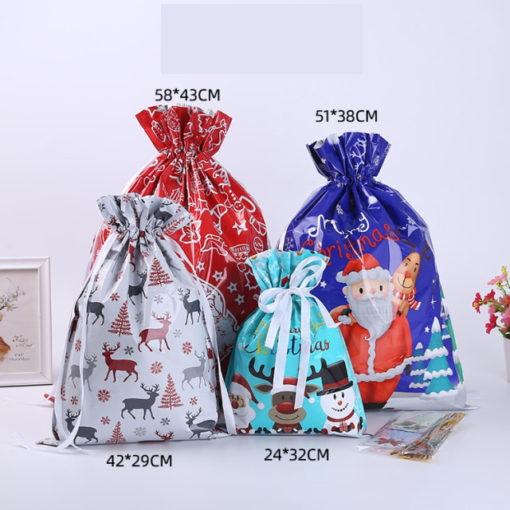Božićna poklon vrećica s vezicama, poklon vrećica s vezicama, paket poklon vrećica, poklon vrećica, paket vrećica