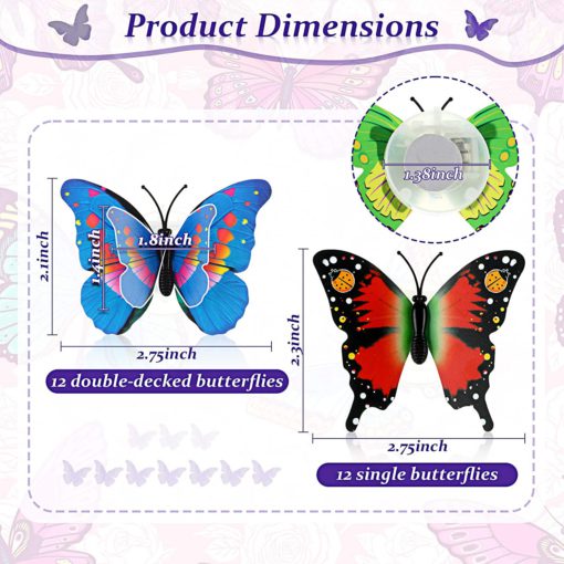 Vlinder wandlampen, wandlampen, vlindermuur, 3D vlinder, LED 3D vlinder wandlampen