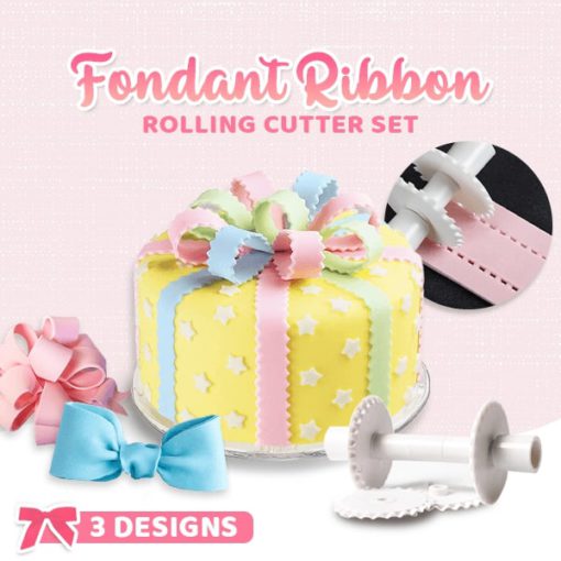 Rolling Cutter,Cutter Set,Fondant Ribbon,Fondant Ribbon Rolling Cutter Set