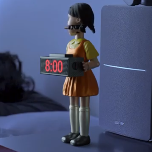 Bullet Firing, Doll Alarm Clock, Alarm Clock, Squid Game, Squid Game Automatic Bullet Firing Doll Alarm Clock