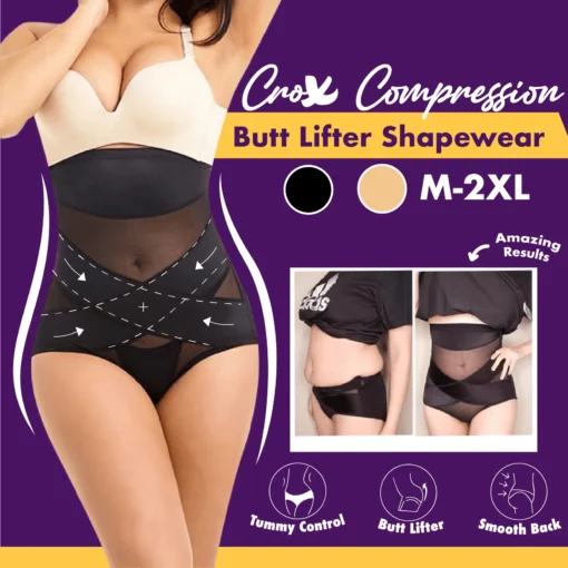 Cross Compression Butt Lifter Shapewear, Compression Butt Lifter Shapewear, Butt Lifter Shapewear
