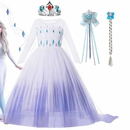 I-Queen Costume Yezingane, i-Princess Elsa, i-Frozen Princess Elsa, i-Costume yezingane