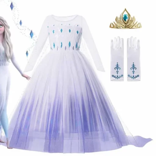 Костюм на кралицата за деца, принцеса Елза, замразена принцеса Елза, костюм за деца