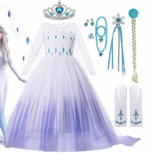 Kostým kráľovnej pre deti, princezná Elsa, mrazená princezná Elsa, kostým pre deti