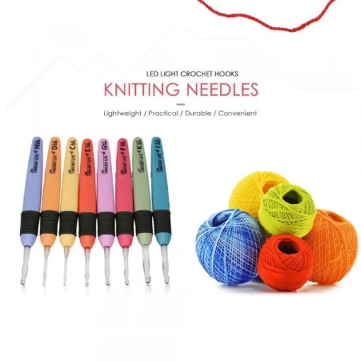 LEDライトかぎ針編みフック、ライトかぎ針編みフック、かぎ針編みフック、ライトかぎ針編み