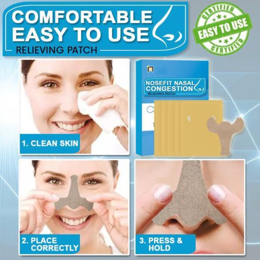 NoseFit Nasal congest Relieving Patch, Nasal Pipi Faʻafefe Patch, Pusa Faʻamalieina Patch, Faʻafefe Patch, Nasal Pipi Faʻafefe