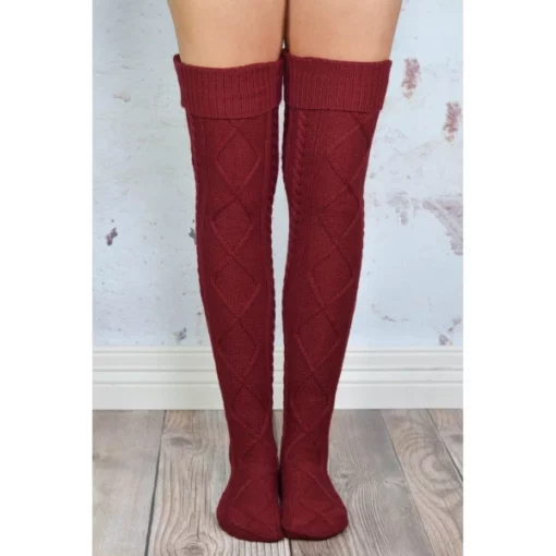 Над плетени чорапи за колено, плетени чорапи