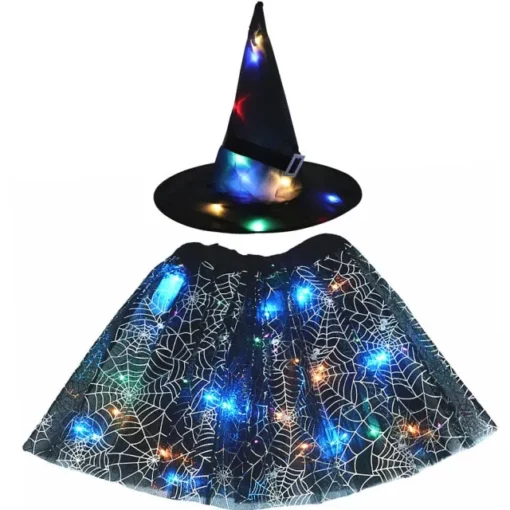 لباس جادوگر را روشن کنید ، چراغ LED بچه ها ، لباس جادوگر ، لباس هالووین