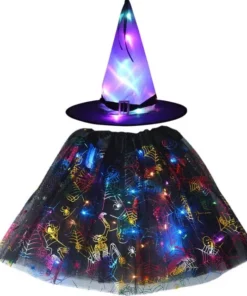 Light Up Witch Costume,Kids LED Light,Witch Costume,Costume for Halloween