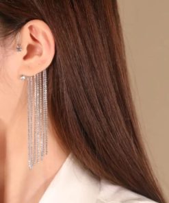 Tassel Earrings,Diamond Tassel Earrings,Sparkling Diamond,Sparkling Diamond Tassel Earrings