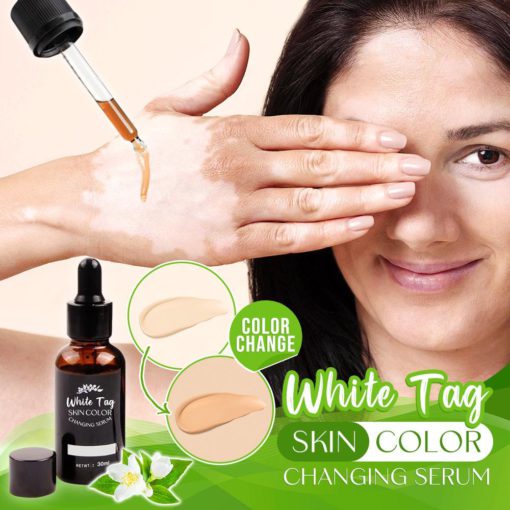 Biała etykieta, kolor skóry, skóra tagu, serum zmieniające kolor skóry z białym tagiem