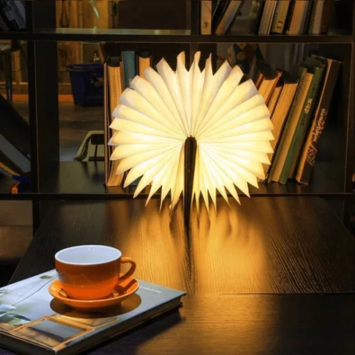 Wood Book, Book Lamp, Wood Book Lamp