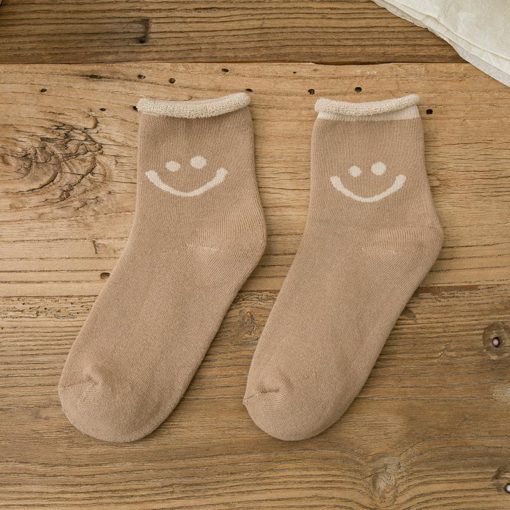Kunyemwerera Kunonaka,Masokisi eCotton,Inonaka Smile Face Cotton Socks