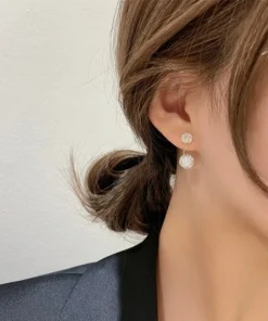 Diamond Ball Earrings,Hollow Diamond,Ball Earrings,Diamond Ball