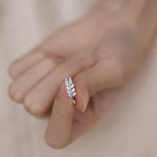 Prsten za kćer, prsten s lišćem, podesivi prsten sa lišćem, podesivi prsten za kćerku