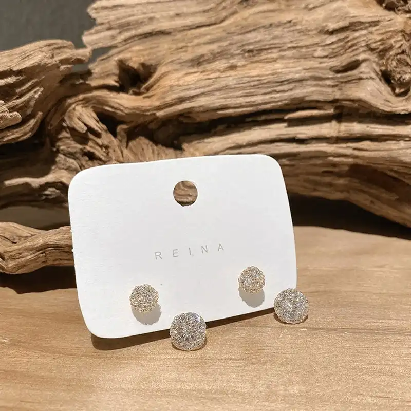 Diamond Ball Earrings,Hollow Diamond,Ball Earrings,Diamond Ball