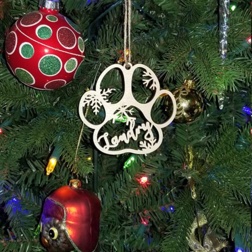 Šuns letenos ornamentas,Letenos ornamentas,Kalėdinis šuns letena,Šuns letena,Kalėdinis šuns letenos ornamentas