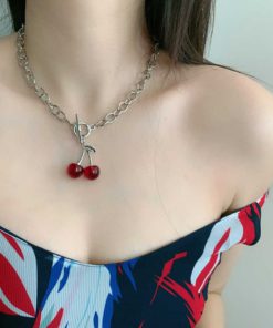 Cherry Pendant,Pendant Necklace,Dainty Cherry Pendant Necklace