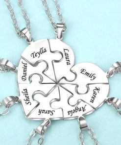 Puzzle Necklace,Heart Pendant,puzzle piece necklace