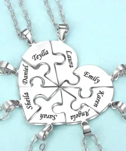 Puzzle Necklace,Heart Pendant,puzzle piece necklace