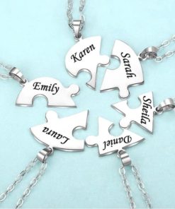 Puzzle Necklace,Heart Pendant,puzzle piece necklace