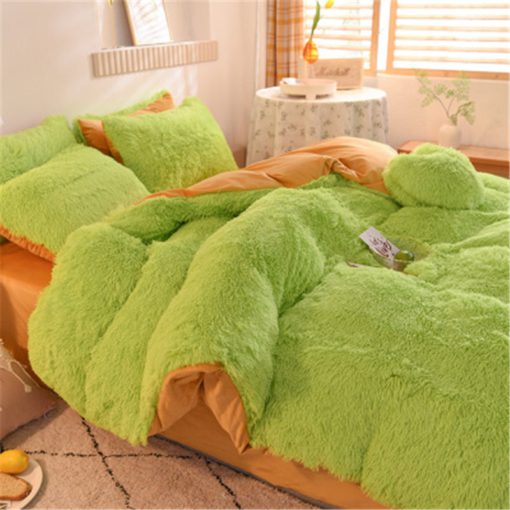 Fluffy voodipesu, Fluffy voodipesu komplekt, voodipesu komplekt, värviline kohev voodipesu komplekt