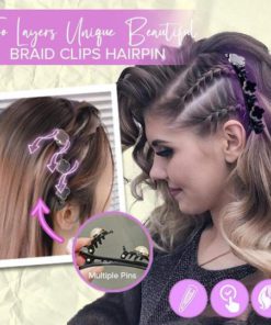 Braid Clips,Two Layers Unique Beautiful Braid Clips Hairpin