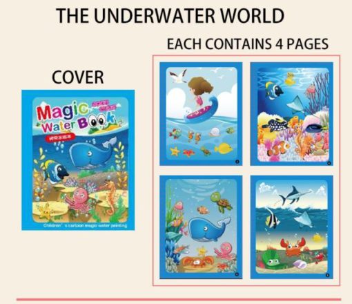 Burvju ūdens krāsojamā grāmata, ūdens krāsojamā grāmata, krāsojamā grāmata, burvju ūdens krāsojuma grāmata