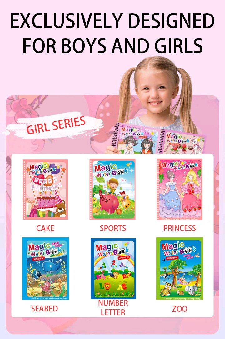 Magic Water Coloring Book,Water Coloring Book,Coloring Book,Magic Water Coloring