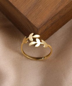 Leaf Ring,Olive Branch,Adjustable Olive Branch Leaf Ring