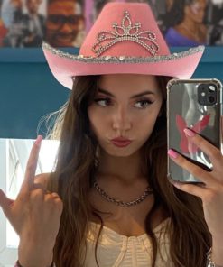 Pink Cowgirl Hat,Cowgirl Hat,Fancy Rhinestone Pink Cowgirl Hat