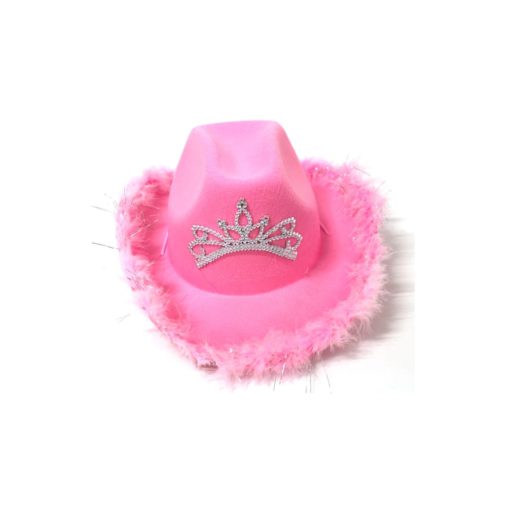 Vaaleanpunainen Cowgirl -hattu, Cowgirl -hattu, upea tekojalokivi vaaleanpunainen Cowgirl -hattu