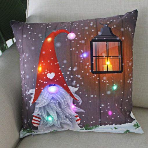 Christmas Pillow Case, Christmas Pillow, Lub tog hauv ncoo Case, LED Christmas Pillow Case