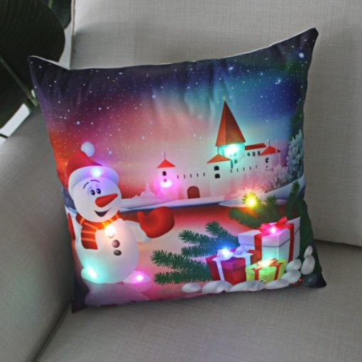Christmas Pillow Case, Christmas Pillow, Lub tog hauv ncoo Case, LED Christmas Pillow Case