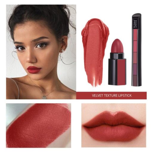 Velvet Matte,Compact Lipstick,Matte Compact,5 in 1 Velvet Matte Compact Lipstick