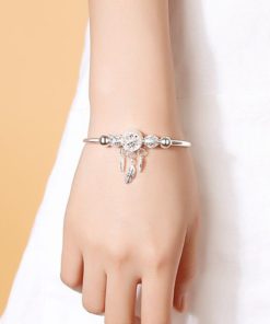 Dreamcatcher Bracelet,Feather Charm,Dreamcatcher