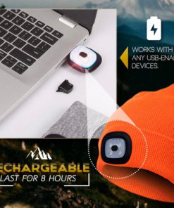 Headlamp Beanie,Rechargeable Winter Headlamp Beanie