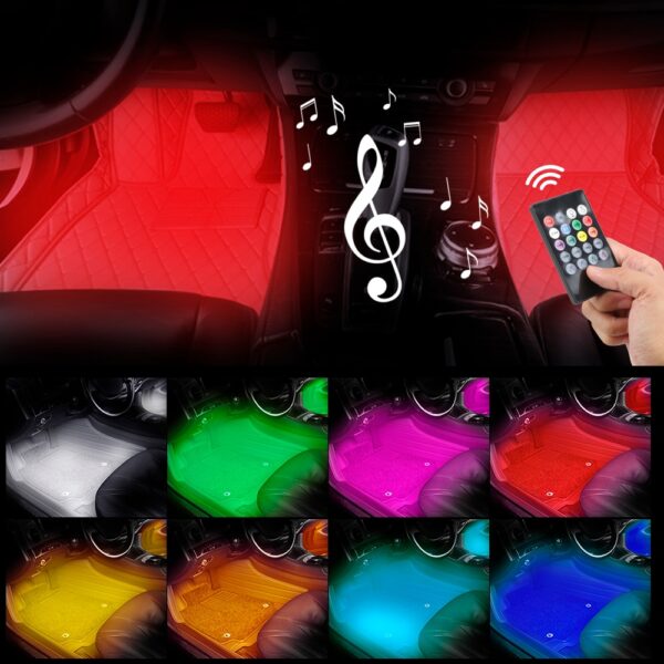 Car Lights RGB Remote Disco Music Control LED Atmosphere Ambient