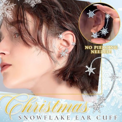 Christmas Snowflake, Ear Cuff, Christmas Snowflake Ear Cuff