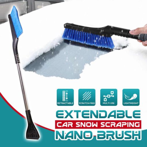 Escova nano extensível para raspagem de neve de carro