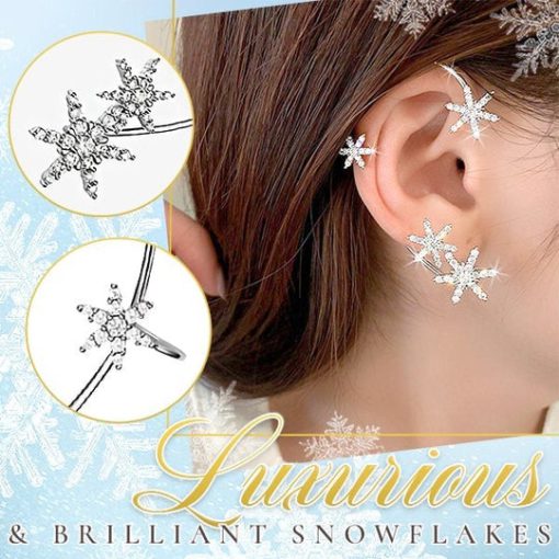 Christmas Snowflake, Ear Cuff, Christmas Snowflake Ear Cuff