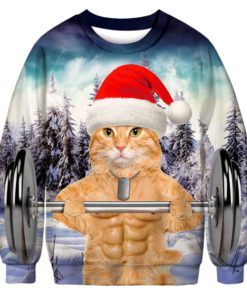 Muscle Cat,Cat Sweaters,Sweaters For Men and Women,Sweaters For Men