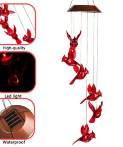 Cardinal Wind Chime,Wind Chime Light,Chime Light,Solar Cardinal Wind Chime Light