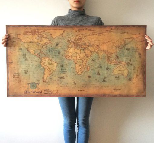 해상 세계 지도,세계 지도 포스터,지도 포스터,빈티지 해상,빈티지 해상 세계 지도 포스터