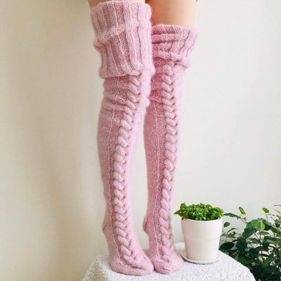 Knitted Thigh High Socks