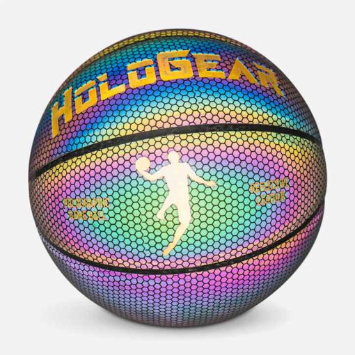 Basket-ball lumineux, basket-ball lumineux réfléchissant holographique