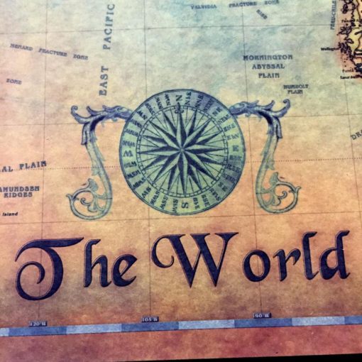 Nautisk verdenskort,verdenskortplakat,kortplakat,Vintage Nautical,Vintage Nautisk verdenskortplakat