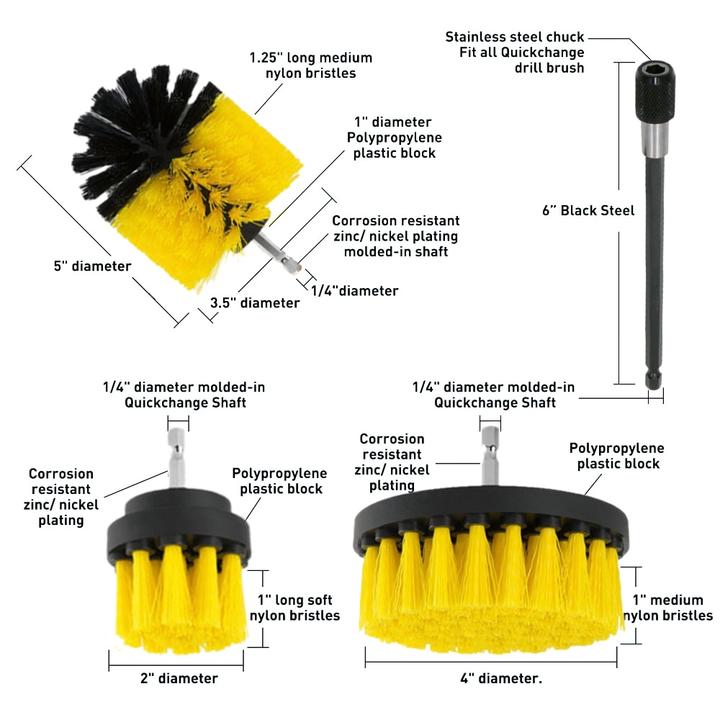 DRILL BRUSH ATTACHMENT SET,DRILL BRUSH ATTACHMENT,DRILL BRUSH,PIECE DRILL BRUSH ATTACHMENT SET