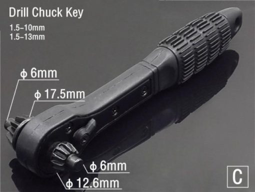 Ratchet Spanner, Drill Chuck Key,2 na 1 Drill Chuck Key Wrench Dual Jiri Ratchet Spanner