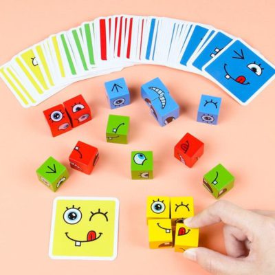 Wooden Face-Changing Cube Building Blocks,Cube Building Blocks
